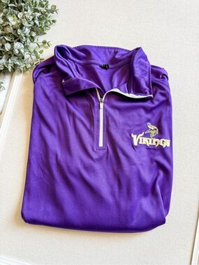 Minnesota Vikings Purple Quarter-Zip Pullover Size XL